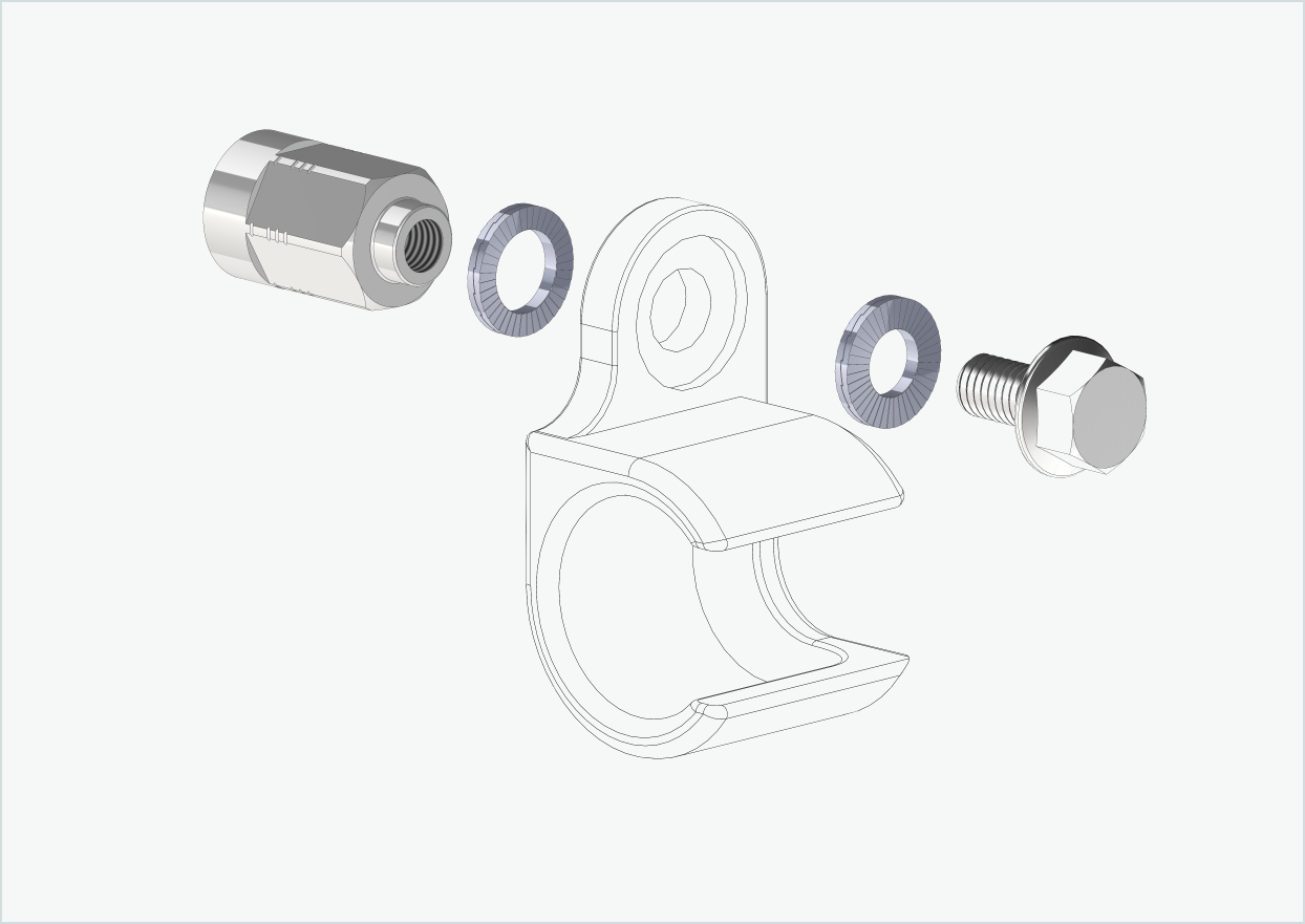 Adapter för solid axel - M10 x 1,00