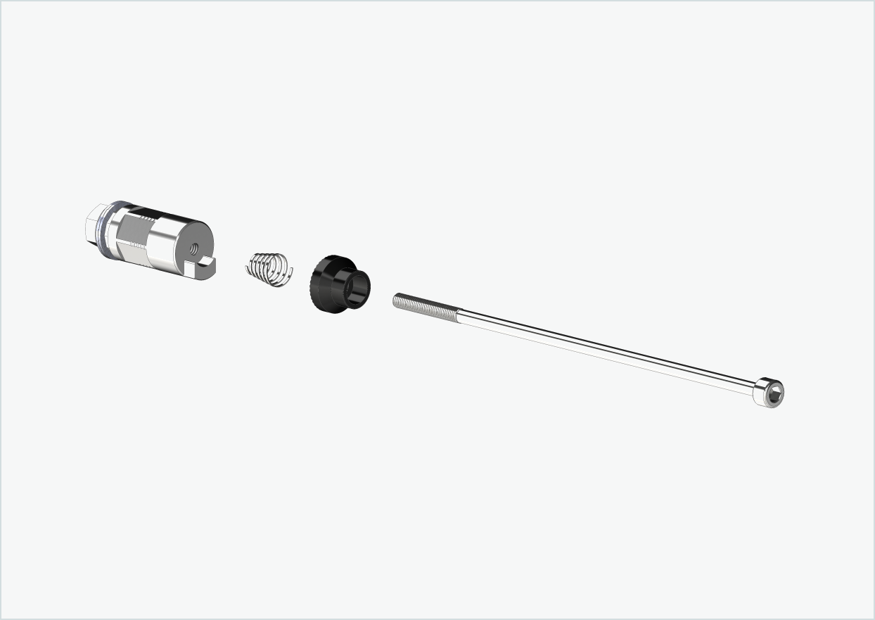 Snabbkopplingsaxel med polygonadapter | spännlängd 154 mm - 165 mm