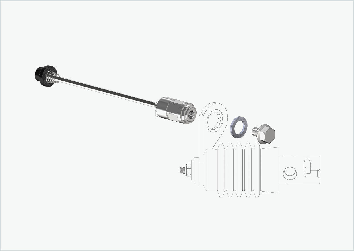 Snabbkopplingsaxel med polygonadapter | spännlängd 143 mm - 153 mm