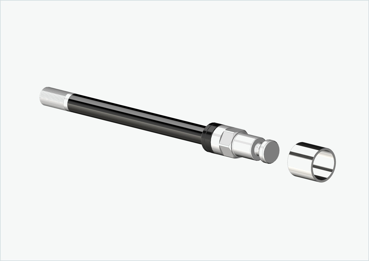 Syntace genomgående axel (X-12) med adapter / M12 x 1,50 | för Croozer-släpvagnar från 2018