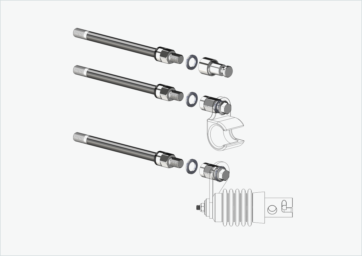 Snabbkopplingsaxel med utbytbart system / M12 x 1,75