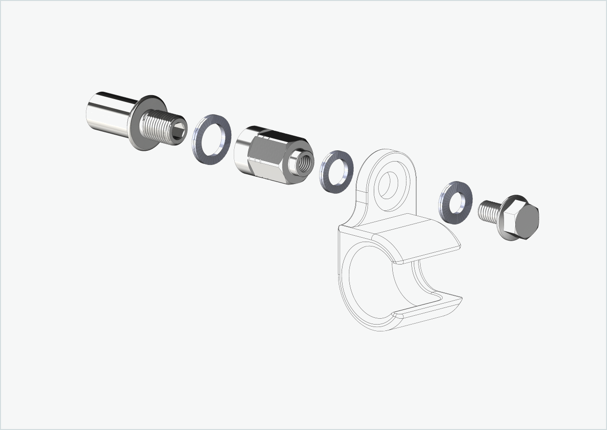 Cowboy 4 - Gängadapter lång - M12 x 1,25 | Paket med adapter universal