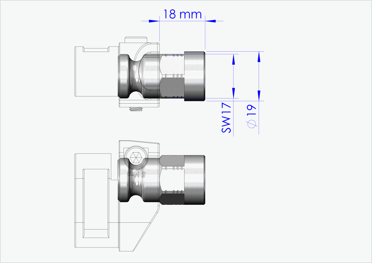 Adapter för solid axel - FG 9.5 - (3/8 x 26) | för Leggero (BECCO)