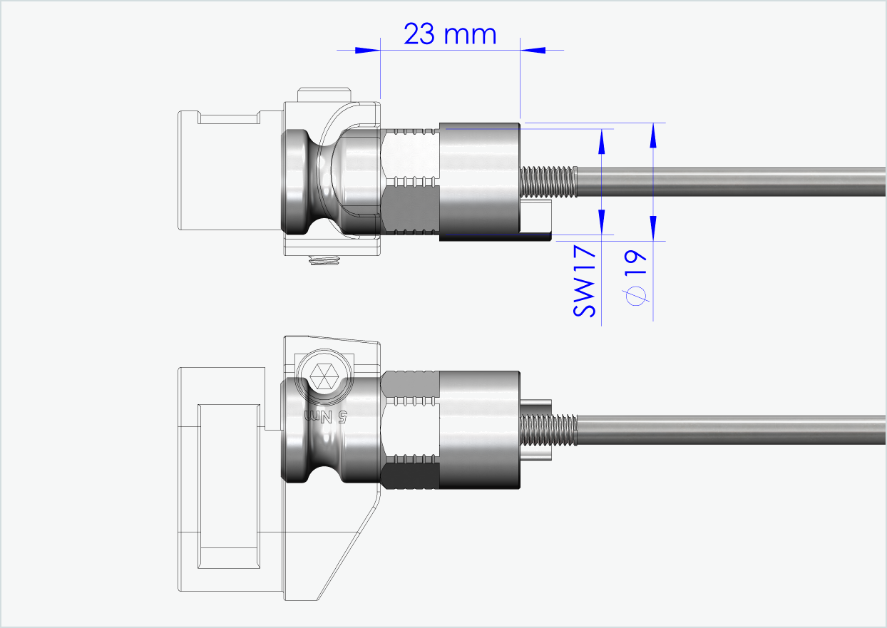 Snabbkopplingsaxel med adapter för Leggero med BECCO-system | fastspänningslängd 143 mm - 153 mm