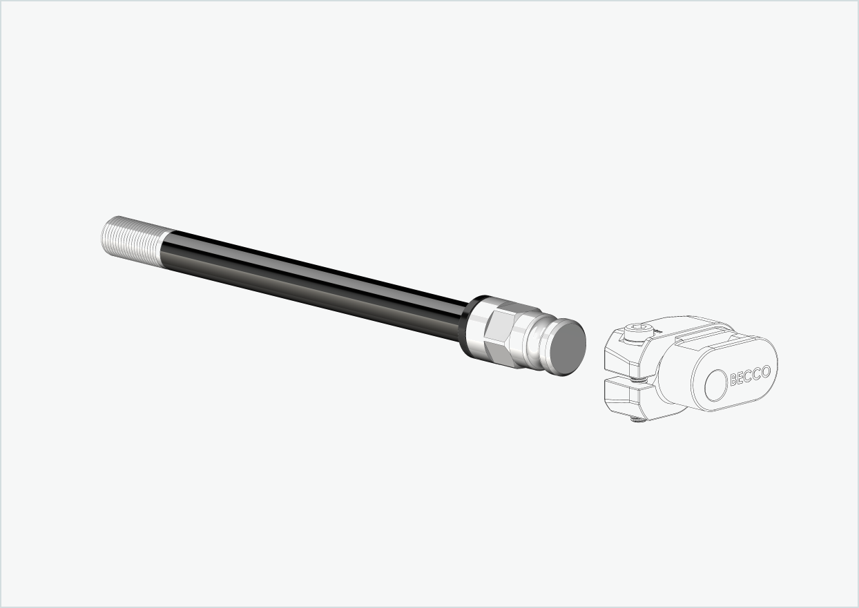 Genomgående axel med adapter / M12 x 1,75 | för Leggero-släpvagnar med BECCO-system