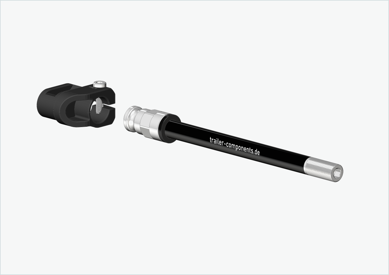 Genomgående axel med adapter / M12 x 1,75 | för Leggero-släpvagnar med BECCO-system