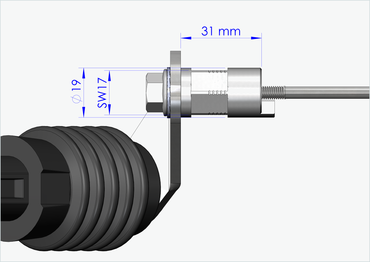 Snabbkopplingsaxel med polygonadapter | spännlängd 143 mm - 153 mm
