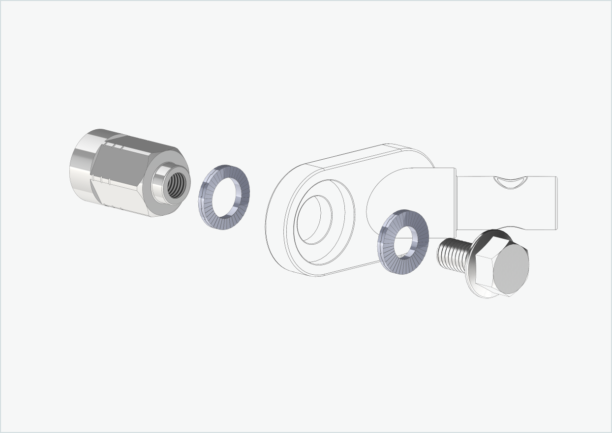 Adapter för solid axel - M12 x 1,25
