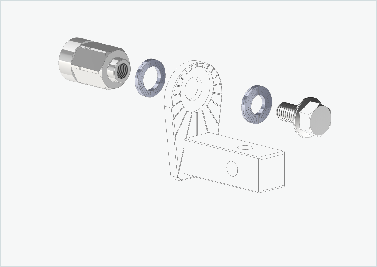Adapter för solid axel - M10 x 1,00