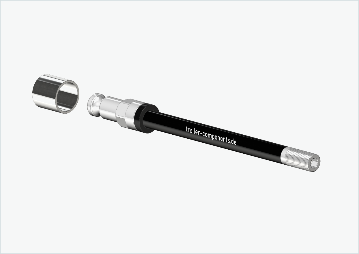 Genomgående axel med adapter / M12 x 1,25 | för Croozer-släpvagnar från 2018