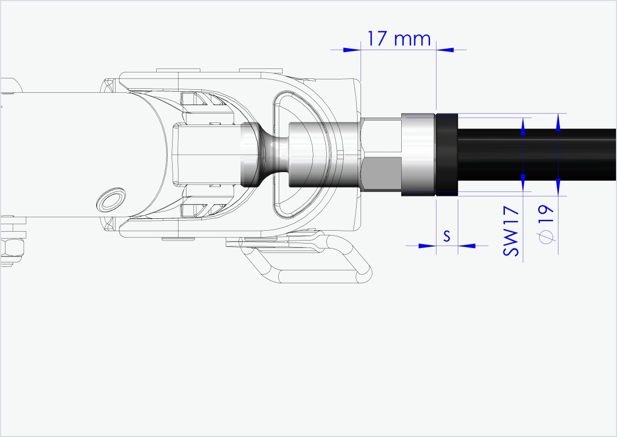 Genomgående axel med adapter / M12 x 1,25 | för Croozer-släpvagnar från 2018
