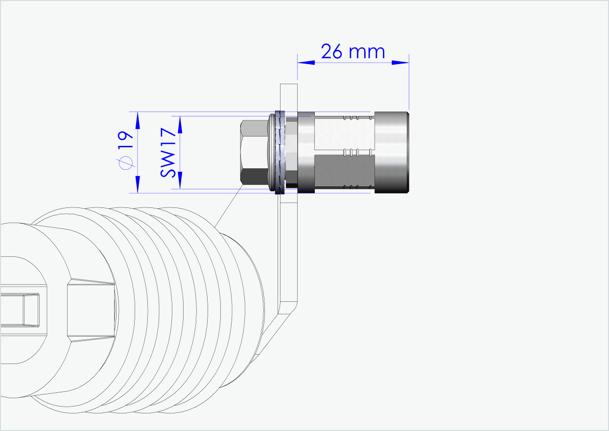 Adapter för solid axel - M10 x 1,00