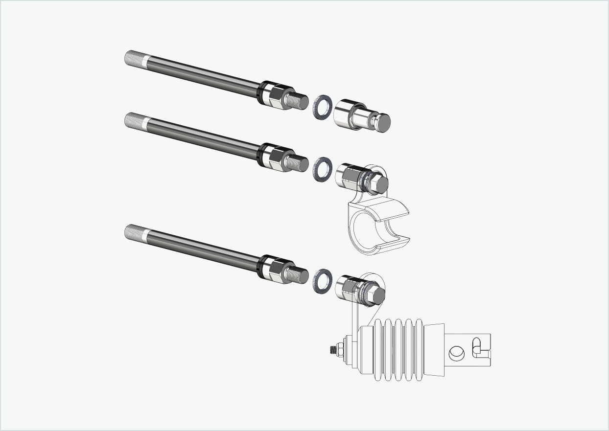 Syntace genomgående axel (X-12) med utbytbart system / M12 x 1,50