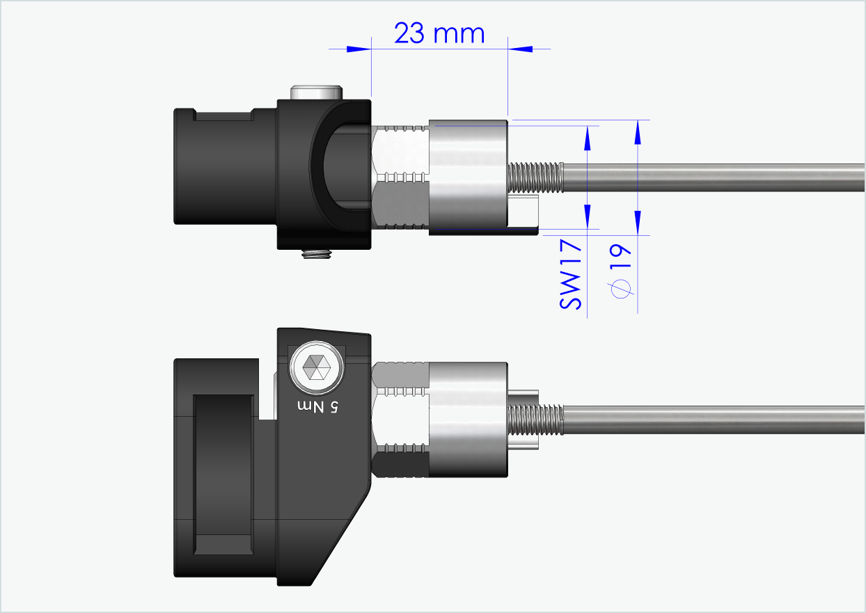 Snabbkopplingsaxel med adapter för Leggero med BECCO-system | fastspänningslängd 154 mm - 165 mm