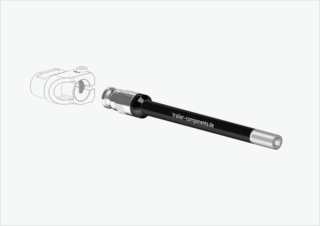 Syntace genomgående axel (X-12) med adapter / M12 x 1,00 | för Leggero-släpvagnar med BECCO-system