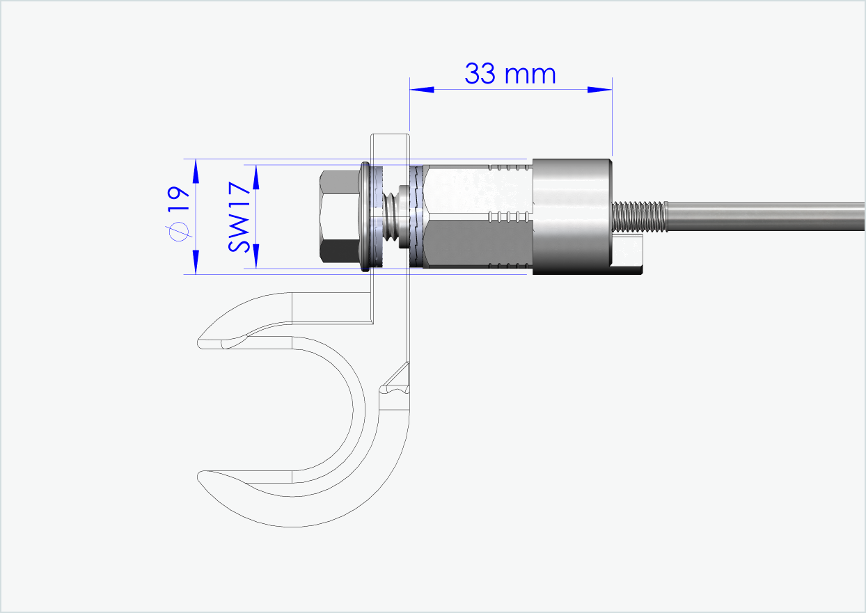 Snabbkopplingsaxel med universaladapter | spännlängd 143 mm - 153 mm