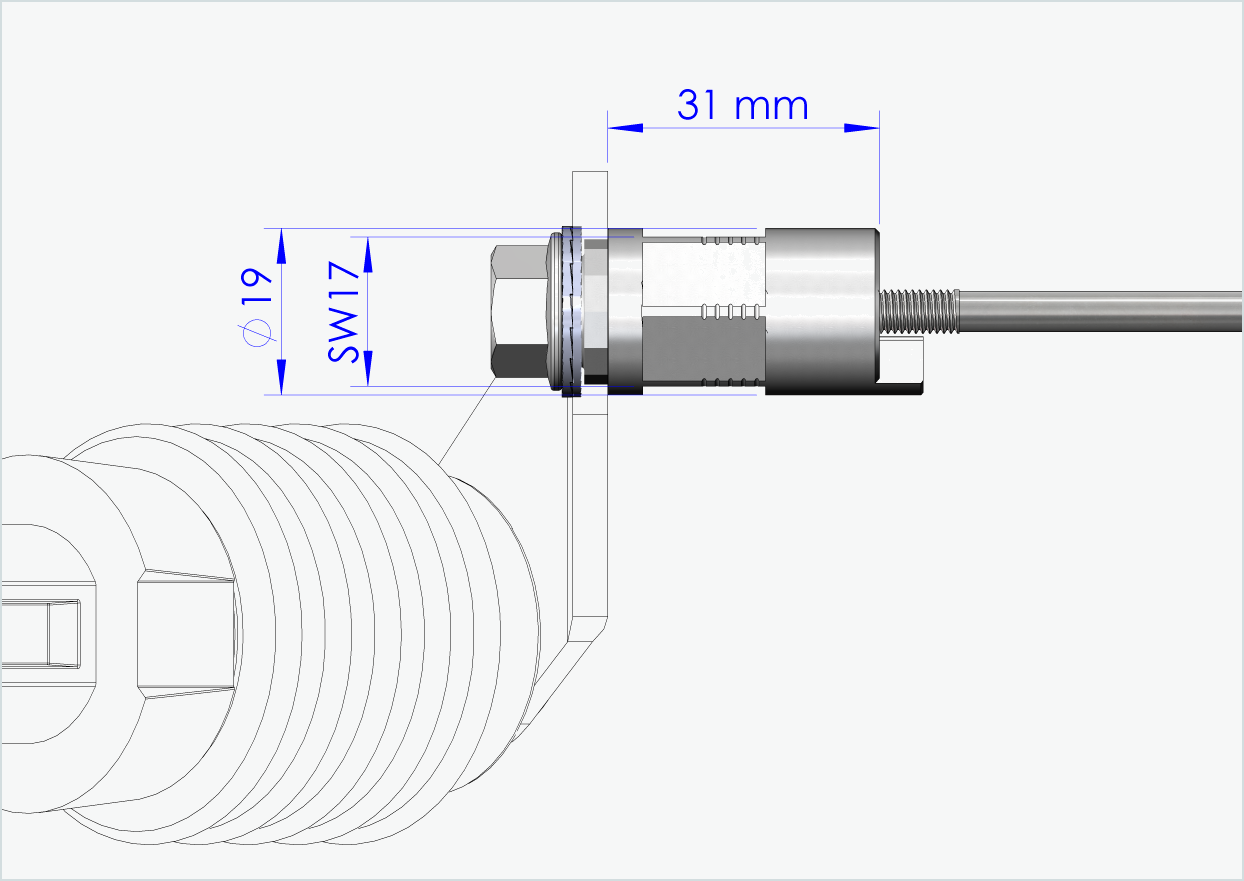 Snabbkopplingsaxel med polygonadapter | spännlängd 143 mm - 153 mm